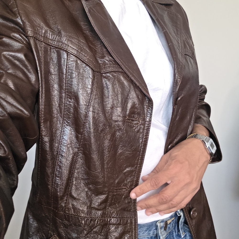 Burgandy / Oxblood Genuine Leather Jacket With Warm Lining M / L - Picture 6 of 10